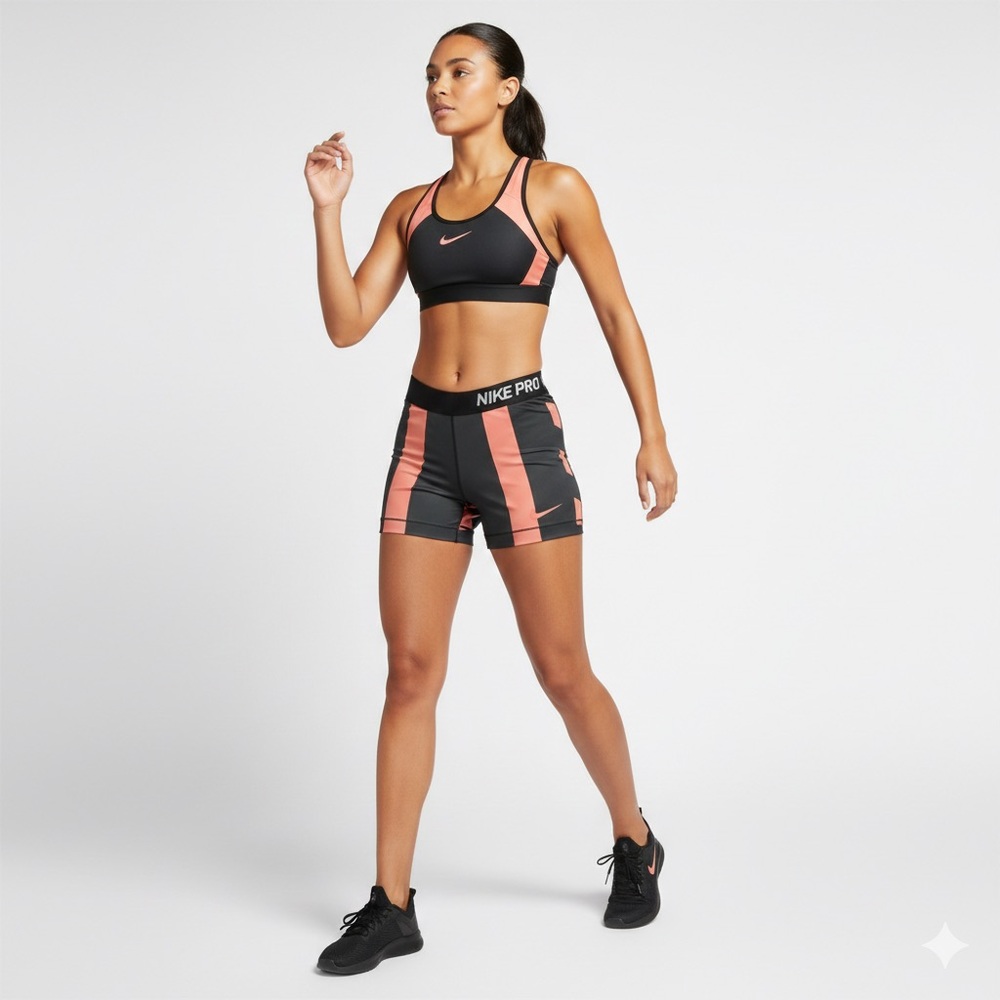 Nike Women's Athletic Shorts in Black and Pink